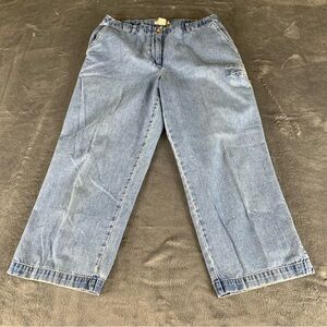 Orvis Vintage Denim Capri Pants Womens 10P Side Pocket Outdoor Retro Style Jeans